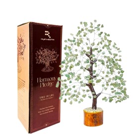 ROYAL SAPPHIRE Green Jade Stone Artificial Trees, Bonzai Tree, Green Jade, Healing Stone,Crystal Tree of Life,Handmade Bonsai for Positive Energy, Good Luck, Money, Christmas Decor for Women, Mom