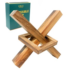 Impossible X Puzzle - Fun, Premium Wooden Brainteaser Puzzle - STEM Desk Toy For Adults
