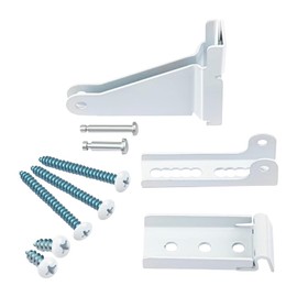 GSHLLO 1 Set Storm Door Closer Bracket Metal Door Frame Bracket Storm Door Hardware Door Closer Kit Door Closer Replacement Parts with 5 Mounting Screws and 2 Pins, White