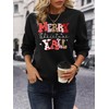 PICKID Christmas Sweatshirts for Women Funny Leopard Plaid Merry Christmas