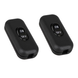 Inline Switch 2 Pcs, Black Lamp Cord Button Torpedo Switch, Rated 6A 250V ON OFF Electrical Wire Appliance Rocker Switches, Repair Replacement Control Power Cable Plug Desk Table Light Parts