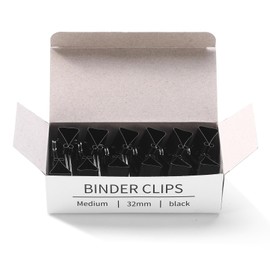 Eclirgan Paper Clamps,1.25 Inch Binder Clips（96 PCS，Black Paper Binder Clip(12 PCS in 8 Cases) for Office/School/Personal Use,Medium Binder Clips for Daily DIY/Teachers/Home Supplies