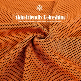 immoono 10 Pack Cooling Towels Bulk Microfiber Ice Towel Quick Dry Breathable Chilly Sweat Towel Stay Cool Towel for Neck Face Yoga Gym Workout Running Pilates Beach with Carabin Bag, 40x12'', Orange