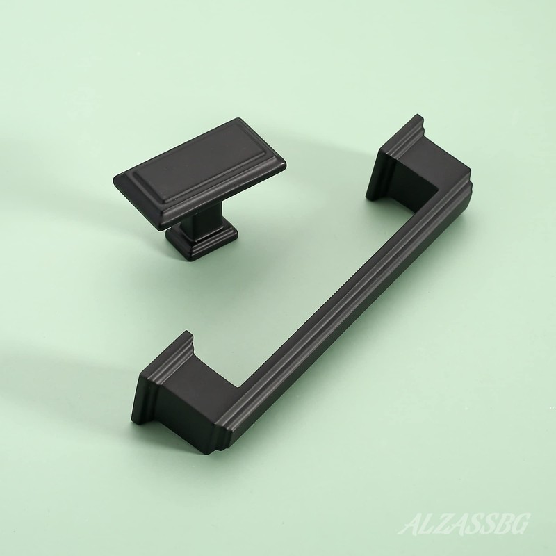 Alzassbg 15 Pack Matt Black Cabinet Knobs, 1.3 Inch(32mm) Kitchen