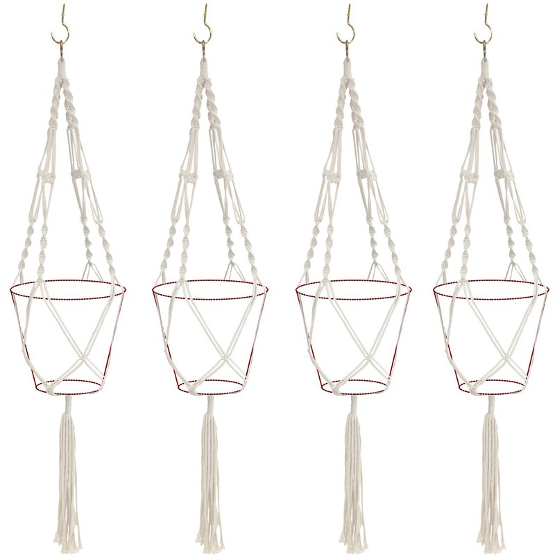 Sorbus Macrame Plant Hanger [4 Pack] Indoor Outdoor Hanging Plant