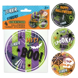 Spooky Fun Horror Target Stickers to fit Flikker Shooting/Ball Throwing/Nerf Gadget Game, Fun Glow in The Dark Room Accessory Teens Kids Boys Girls Party Decoration - Stocking Filler Gift - Birthday
