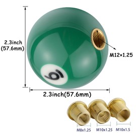 Padaodao Shift Knob Number 6 Billiard Ball Gear Lever Stick Shifter for Most Manual Transmission Vehicles SUV Trucks, Green