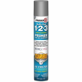 Zinsser 2-Pack of 26 oz 343748 Bulls Eye 1-2-3 Gray Interior and Exterior Primer Turbo Spray