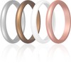 ThunderFit - Anillo de boda, silicona fina y apilable, para