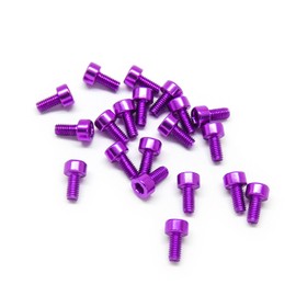 20pcs M3x6mm Socket Head Cap Screws 6063 Aluminum Hex Socket (Anodized Colors) (Purple)