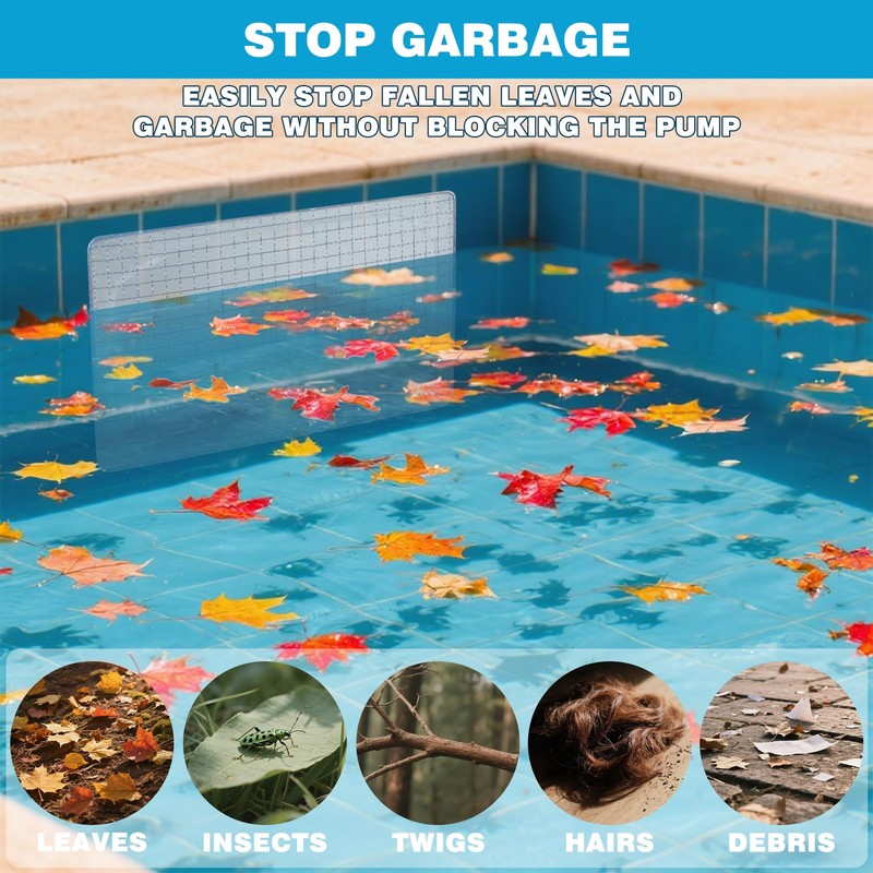 MGDJCK Skimmer Guard Kit Reusable Swimming Pool Skimmer Leaf Shield