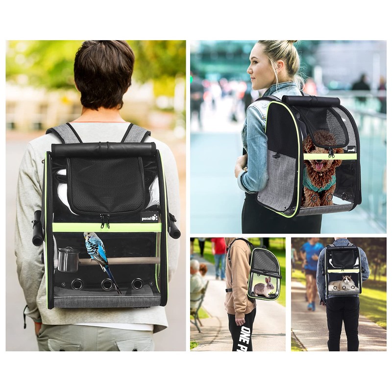 Pecute Bird Carrier Backpack, Parrots Bird Backpack with Visible Window,