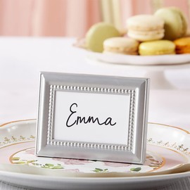 Beaded Mini Silver Picture Frames/Place Card Holder, Wedding Decor, Wedding Favors, Tabletop Photo Holders (Set of 6), As seen in the hit movie "27 Dresses
