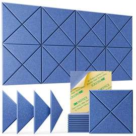 12 Pack Acoustic Panels Sound Absorbing,Sound Proof Foam Panels for Walls,High Density Soundproof Wall Panels Peel and Stick,Self-Adhesive Sound Dampening Panels 12" X 12" X 0.4"-Sky Blue