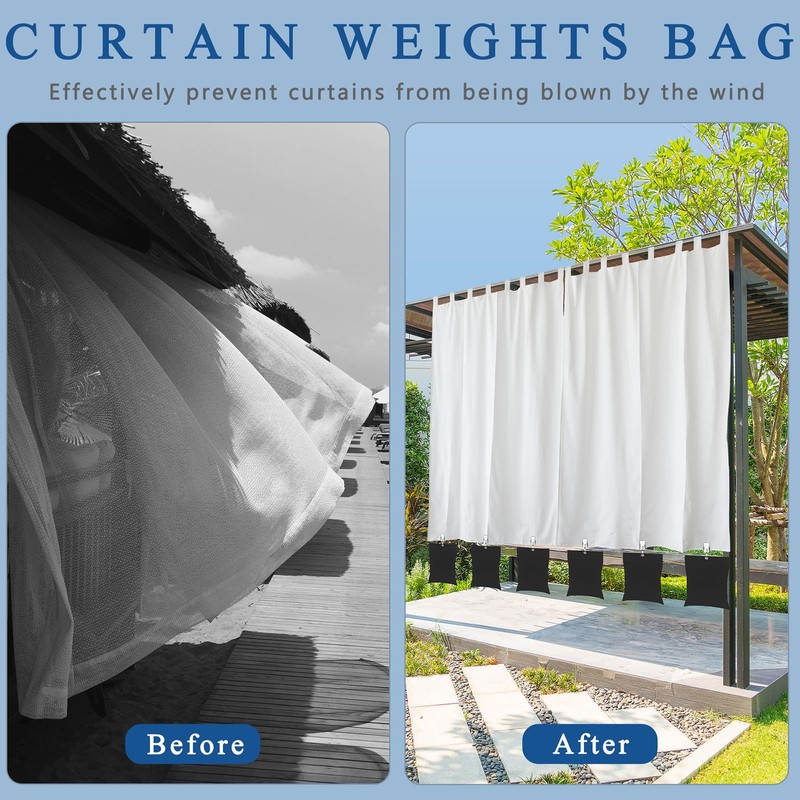 12 Pack 24oz Outdoor Curtain Weights Heavy with Sealed Bags