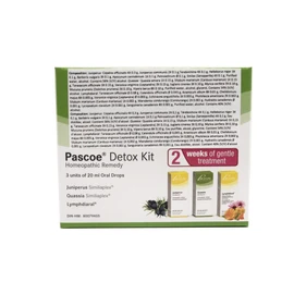 Pascoe – Pascoe Detox Kit – 3 x 20 mL Oral Drops - Homeopathic kit for the relief of sinus congestion, indigestion, hives, bloating, irritability, fatigue, headaches and constipation – Two Week Cleanse, gentle and easy on the body