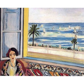 Get Custom Art - Henri Matisse, Seated Woman Back Turned to the Open Window - Canvas Print Rolled in a Tube, Famous Paintings Wall Art Décor (20x24 inch)
