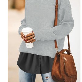 Girstunm Women's Shirt Extender Mini Adjustable Underskirt Removable Layered Sweep Shirt with Buttons 2pcs Black XX-Large