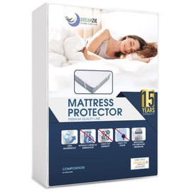 Dreamzie Mattress Protector Waterproof with 4 Elastic Corners - Made in EU - OEKO-TEX® Certified - For Mattress Double Bed 140 x 190 cm