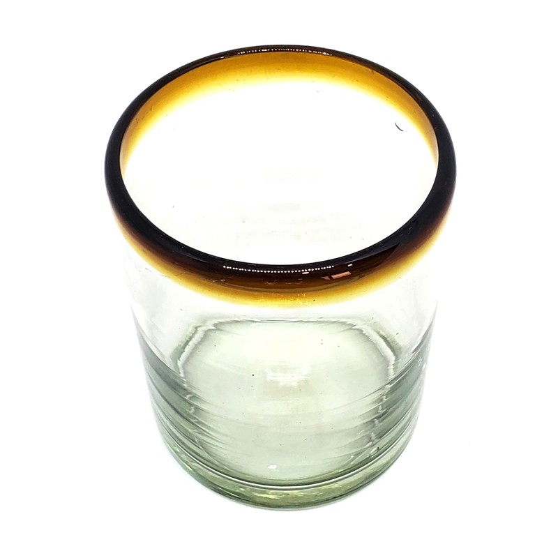 MexHandcraft Amber Rim 10 oz Tumblers (set of 6), Recycled