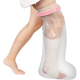 CIVJET Waterproof Cast Covers for Shower Leg, Adult Cast Bag Cover Protector, Showering/Swimming/Bath Boots for Foot after Surgery, Broken Ankle Wound Recovery Supplies/Accessories, Boot, Sleeve, Pink