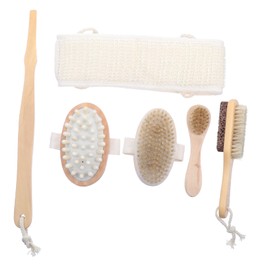 IWOWHERO 6Pcs Bath Body Spa Set Exfoliating Back Scrubber Massage Shower Brush for Deep Cleaning Convenient Hanging Design Suitable for All Skin Types