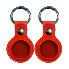 EUROXANTY Case for Airtag Leather Key Fob Key Finder Elegant Design Case for New Tracker Adaptable to Airtag - red