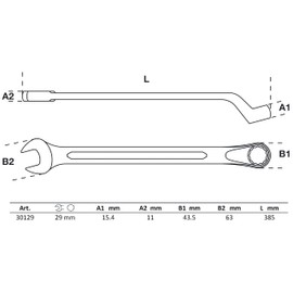 BGS – Combination Spanner Offset Ring Side, 29 mm, 1 piece, 30129