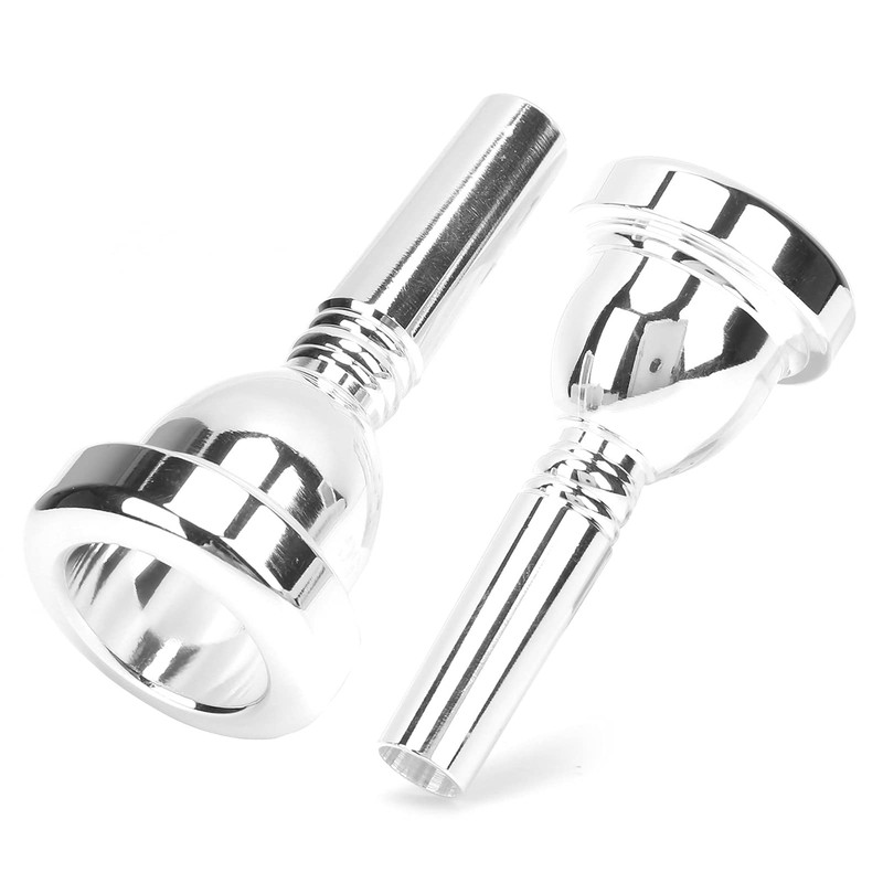 Trombone Mouthpiece, Brass, Portable, Silver-Plated Professional Mouthpiece for Most Tenor