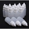 VASANA 24 Pieces 20ml Empty Refillable White Plastic Dropper Bottles,