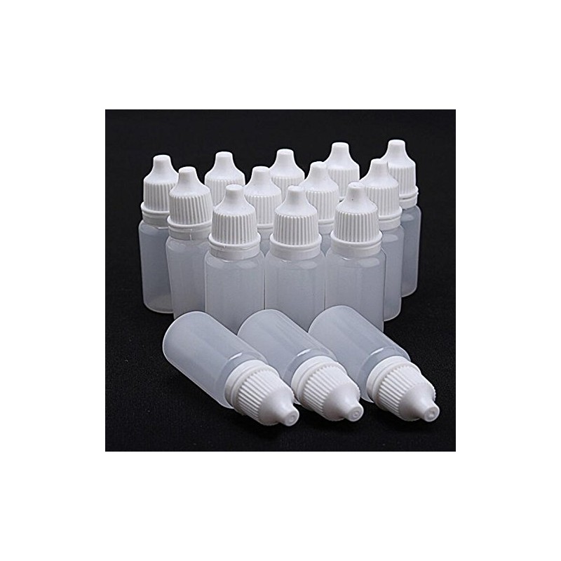 VASANA 24 Pieces 20ml Empty Refillable White Plastic Dropper Bottles,