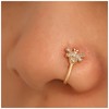 Erimberate Punk Crystal Bee Nose Ring - Gold Paved Cz