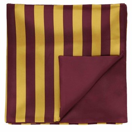 tiemart Double Layer Premium Scarf, 9.5 by 65 inch (Maroon and Gold Striped)