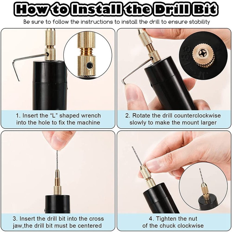 Lyaciomn Electric Resin Drill Set,Including Eye Screws,Twist Drill Bits Tools,Electric