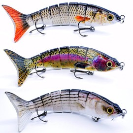 Fishing Lure Swimbait  Big Bait Crankbait for Bass Muskie Trout Bass Catfish Sunfish Fishhook Lifelike 8segment Fish 9.65inch - Color: 9.65inch  C