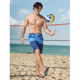 Arcweg Men's Swimming Shorts 2 in 1 Quick Dry Long Swimming Trunks with Compression Lined Surfing Stretchy Beach Shorts with Zipper Pockets XS(UK)