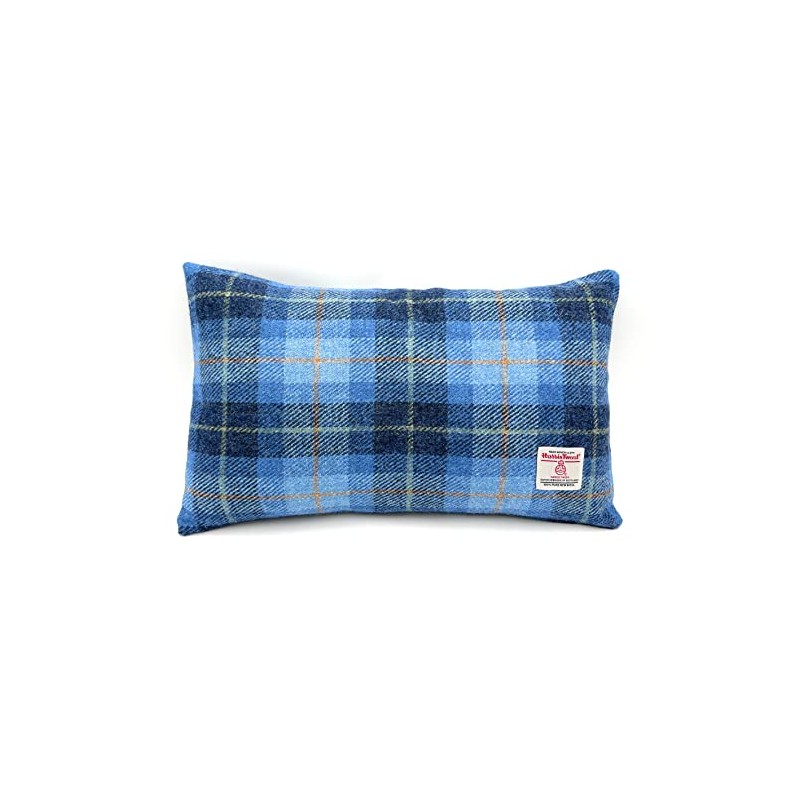 Harris Tweed Rectangular Cushion Cover With Velvet Back Made In