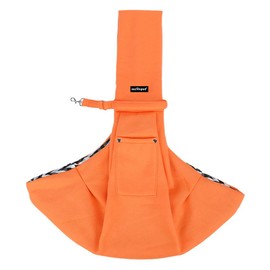 Leconpet Dog Sling Carrier Shoulder Bag for Pets with Mobile Phone Pocket Safety Buckle Security Lock, Suitable for Puppy, Small Dogs, and Cats for Outdoor Travel (Orange)