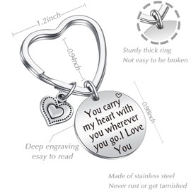 JIUSHUN I Love You Gifts For Him Her Romantic Gifts Long Distance Gifts Long Distance Couples Gifts Wife Anniversary Jewelry Girlfriend Birthday Keychain Husband Christmas Jewelry