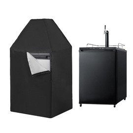 Menolana Beer Dispenser Dust Cover, Kegerator Cover, Portable Waterproof Keg Beer Cooler Cover with Sticky Protection Accessoriesfor Outdoor Indoor Camping,24.41x26.38x37.01x14.96Inch