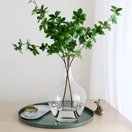 Ryddelighome Clear Glass Vase for Flowers - 12 Inch, Large Round Jar Jug Decor for Table, Glass Vases for Pampas Grass Flowers & Plants, Jarrones Grandes para Sala Elegantes