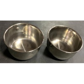 Mcage 4" Lot of 2 Bird Parrot Cage Stainless Steel Seed Water Feeder Cups For Mcage