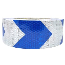 [ALL STAR TRUCK PARTS] Blue Arrow Reflective Tape, 2" Hazard Warning Tape Waterproof - High Intensity Reflector Conspicuity Safety Tape Strong Adhesive Crystal Lattice Blue Arrow (2 IN x 30 FT)