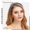 Firuilo Beaded Headbands Navy Blue Thin Hairbands Holiday Party Hair