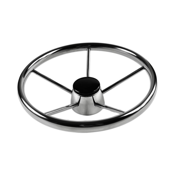 Marine City Stainless-Steel 25 Degree 13-1/2 Inches 5 Spokes Steering Wheel for Boat, Yacht (Dia.: 13-1/2 Inches)