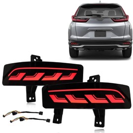 GEEGEETOP Smoked Lens Full LED Bumper Reflector Lights Tail Brake Rear Fog Lamps For Honda CRV CR-V 2020-2022 Touring EX-L LX EX Plug and play