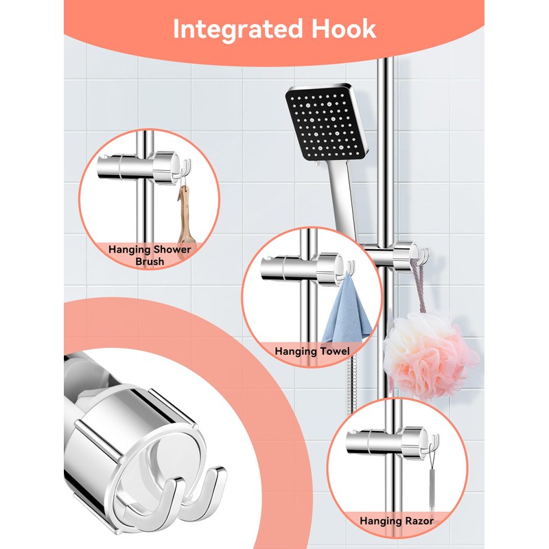 Magichome Shower Head Holder for 16-27MM Riser Rail, Adjustable Shower