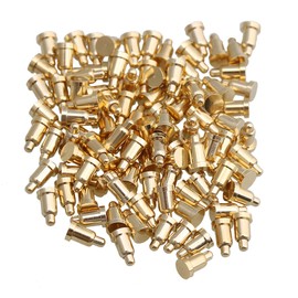 Yibuy 100pcs 2mm Dia 3.5mm Height Gold Plating Current Copper Pogo Pins Probe