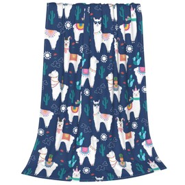 Llama Throw Blanket Lightweight Warm Flannel Fleece Blankets Cozy Soft Air Conditioning Blanket Gift for Women Men Girls Boys 60"x50"