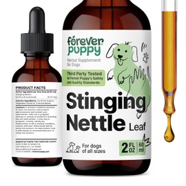 Forever Puppy Stinging Nettle Leaf for Dogs - Itchy Skin Relief for All Breeds & Sizes - Liquid Dog Food Supplements for Irritation & Itching - Skin and Coat Supplement - Sugar & Alcohol-Free - 2 oz